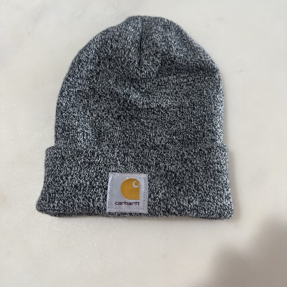 Carhartt Acrylic Knit Beanie Hat Heather Charcoal Gray Cuffed Winter Watch Cap